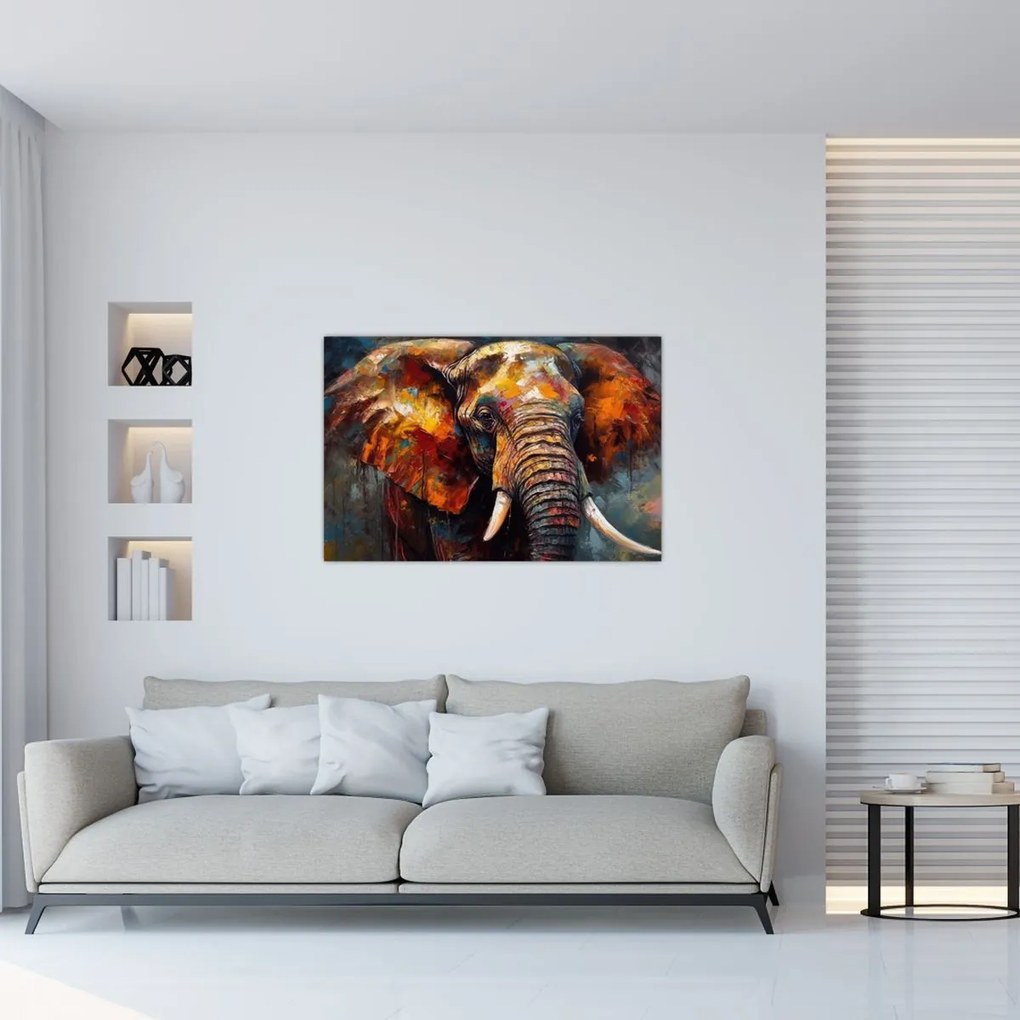 Tablou - Pictura unui elefant (90x60 cm)