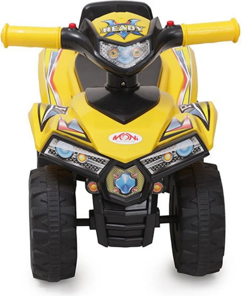 Masinuta cu Functie de Trotineta Fara Pedale Pentru Copii NOVOKIDS™ ATV Rider, Maxim 27 Kg, Cu Melodii, Sezut comfortabil, Galben