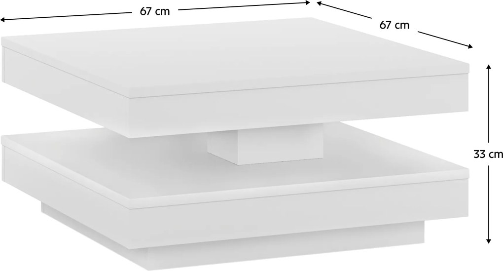 Măsuţă de cafea, albă, MANDY