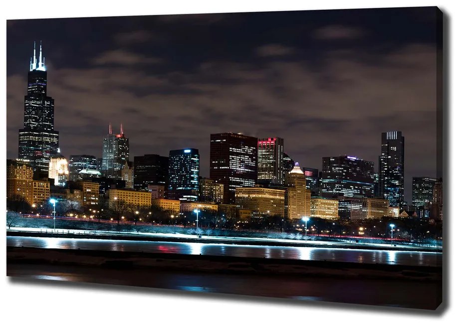 Tablou canvas Chicago noaptea