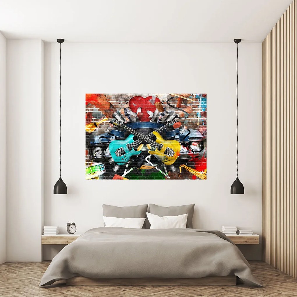 Tablou Canvas - Colourful Guitars 40 x 65 cm