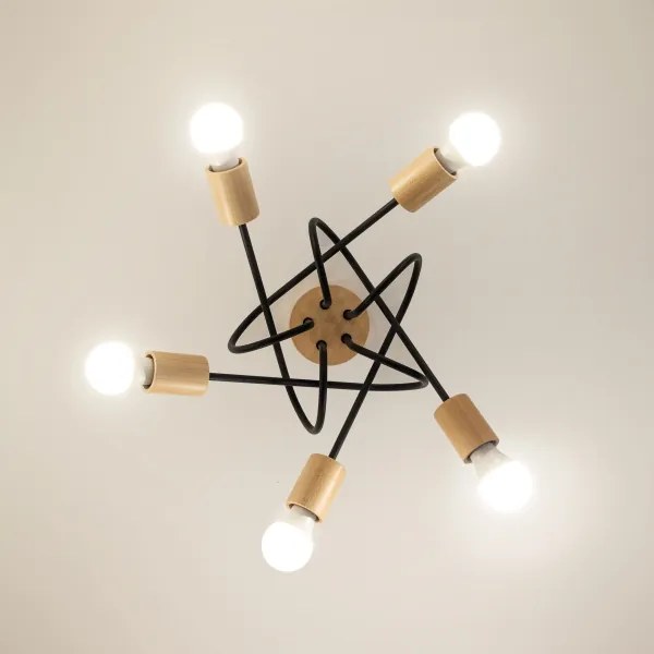 Lustră aplicată OXFORD 5xE27/15W/230V pin/negru