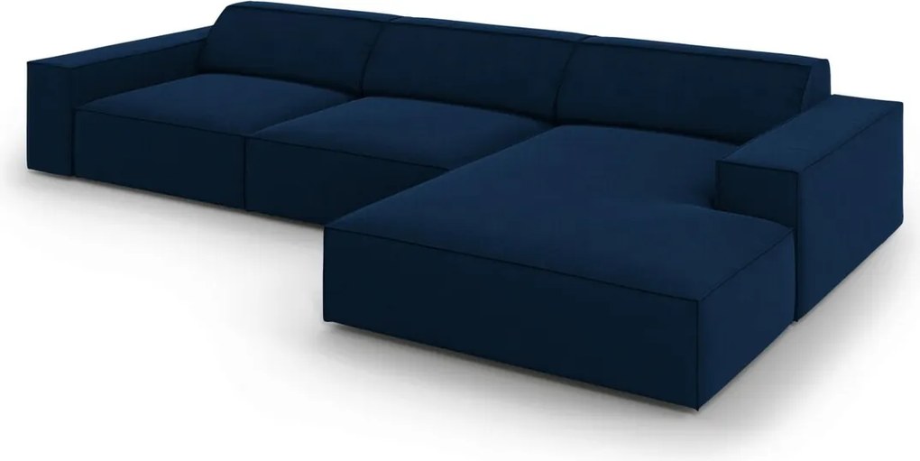 Coltar dreapta 4 locuri, Jodie, Micadoni Home, BL, 284x166x70 cm, catifea, albastru regal