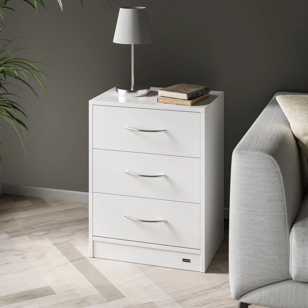 Noptieră ELOISE cu iluminare, 54x39x28cm, alb Casaria