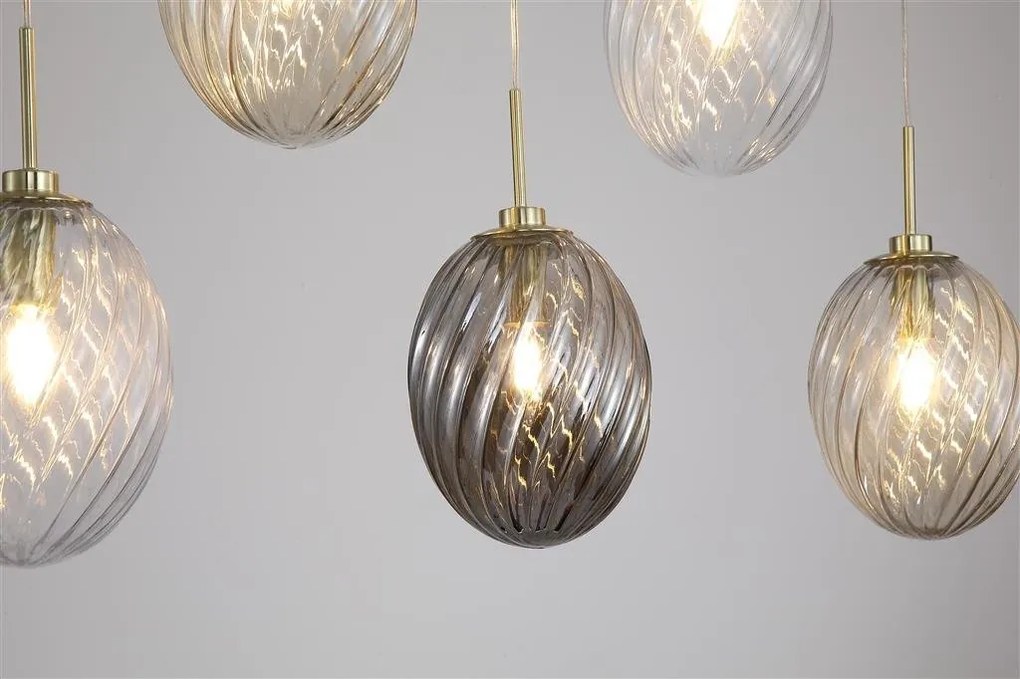 Lustra cu 5 pendule sticla colorata Whirl