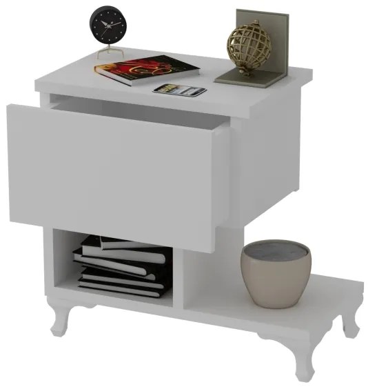 Noptieră CAST 46,8x46,8 cm albă