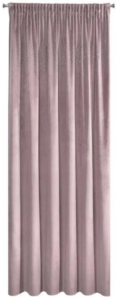 Draperie decorativă roz din țesătură fină de catifea Lungime: 270 cm