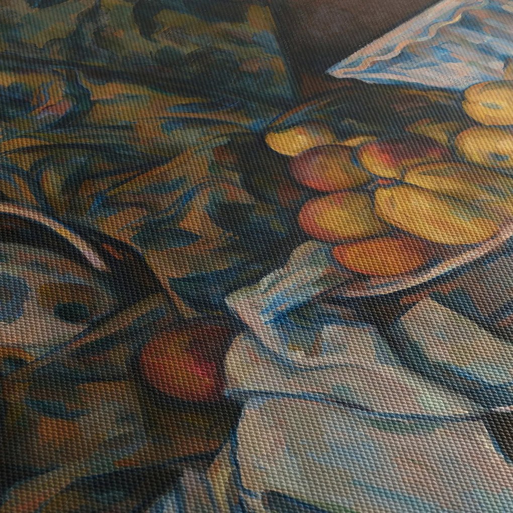 Tablou - Paul Cézanne, Still Life with Apples and Peaches, reproducere (cu ceas) (90x30 cm)