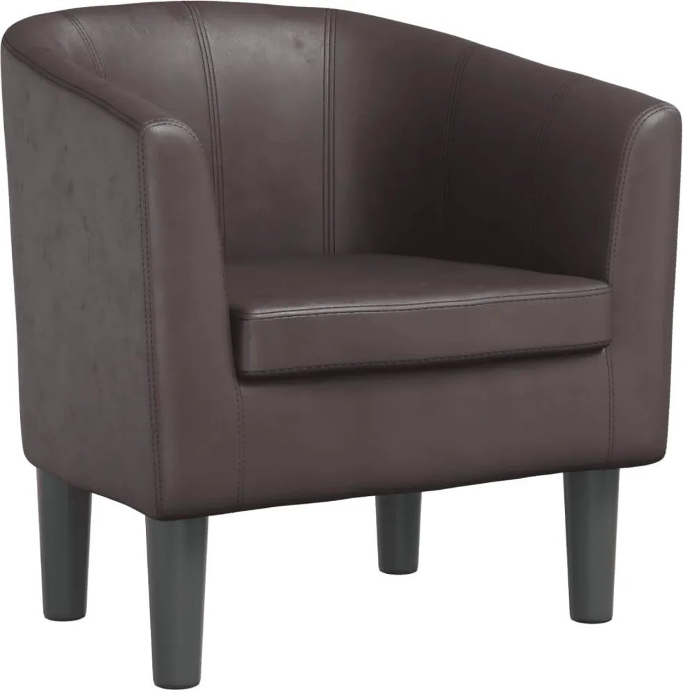 vidaXL Fotoliu tip cuvă, maro, piele ecologică