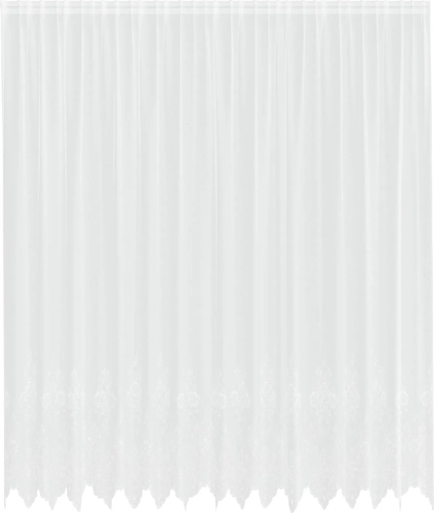 vidaXL Cortină din Dantelă cu perdele Alb 280 x 400 cm Poliester