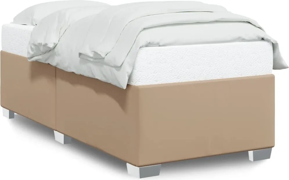 vidaXL Cadru de pat, cappuccino, 80x200 cm, piele ecologică