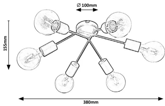 Lustră aplicată LAMAR 6xE27/40W/230V Rabalux 3990