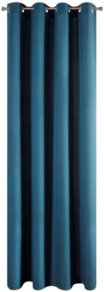 Draperie albastru închis cu inele metalice 140 x 250 cm