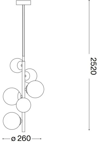 Lustră LED pe cablu Ideal Lux PERLAGE 6xG9/3W/230V auriu/alb