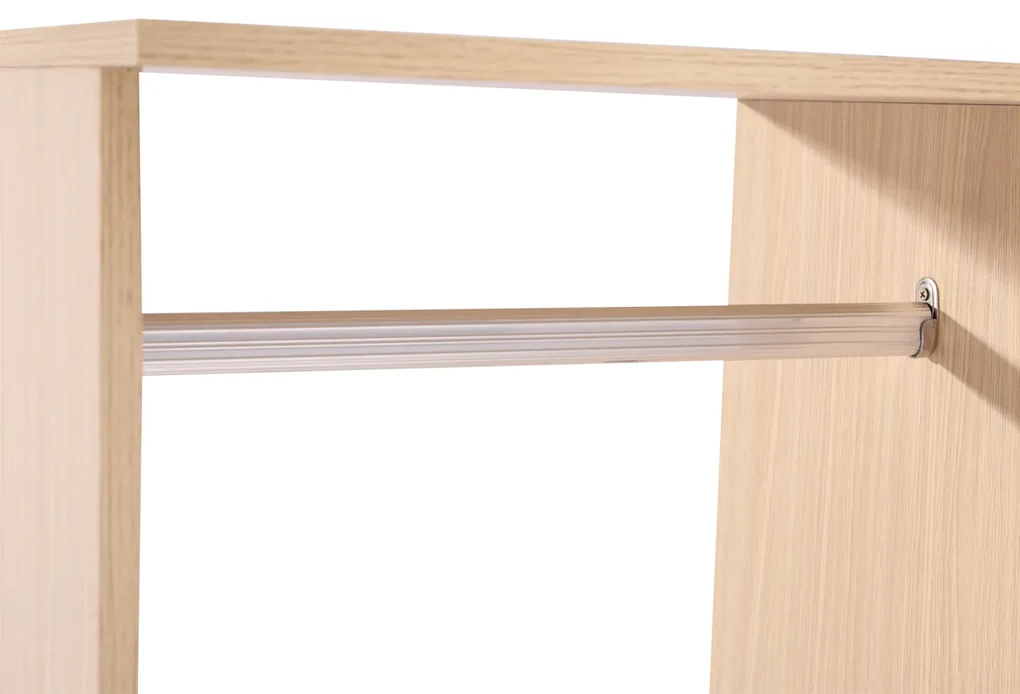 HOMCOM Dulap Multifuncțional cu Cuier și 3 Rafturi, Spațiu Deschis pentru Depozitare, 80x40x128 cm, Ideal pentru Hol | Aosom Romania