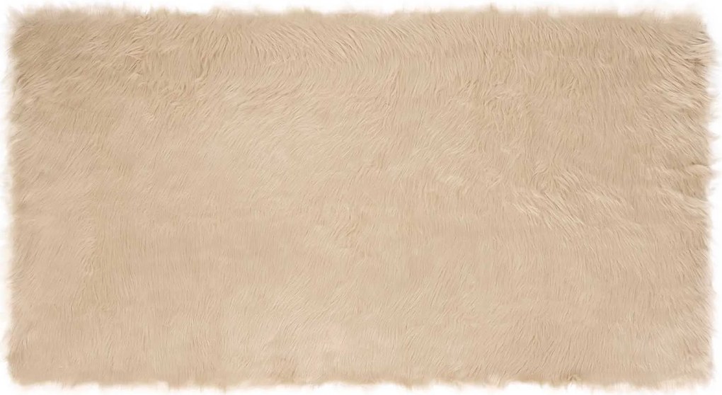 vidaXL Covor din Lână Faux Tafalla Bej 80 x 150 cm Poliester