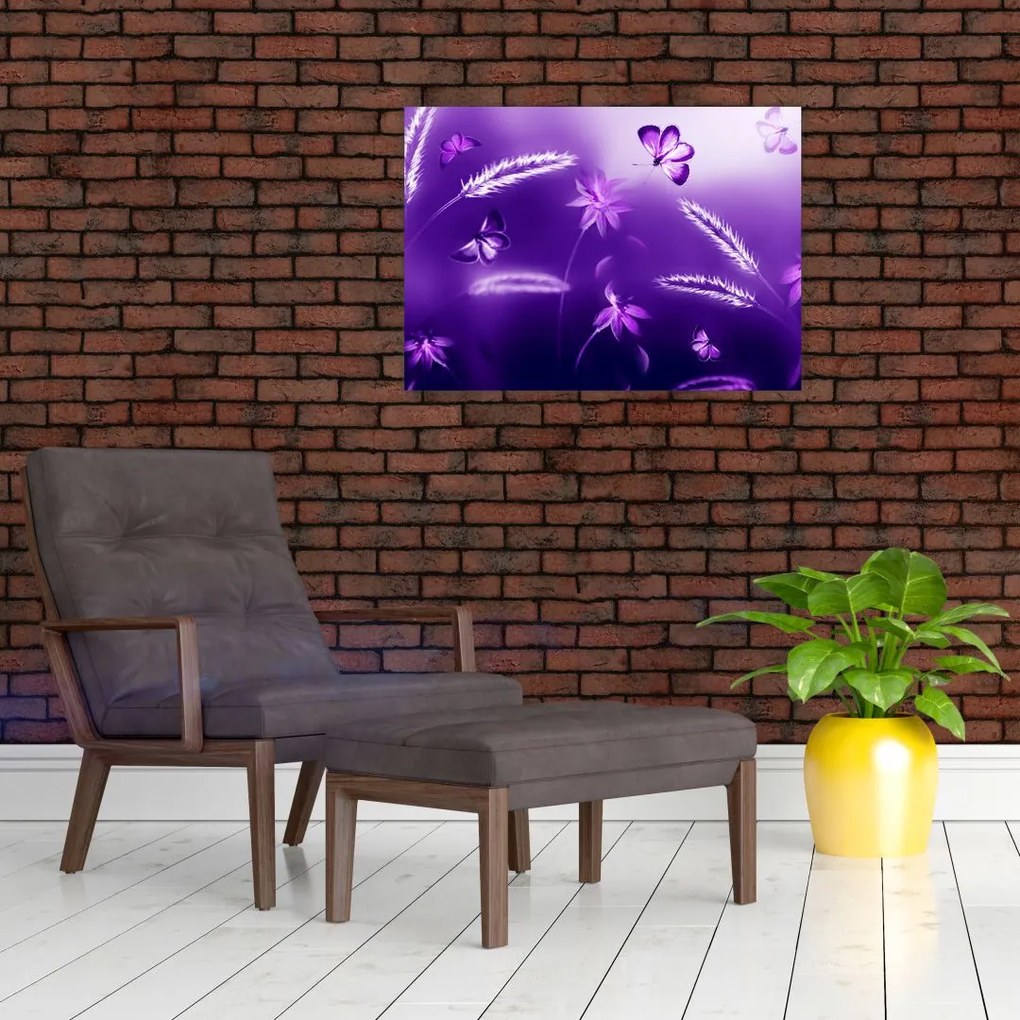 Tablou - Lunca cu fluturi (70x50 cm)