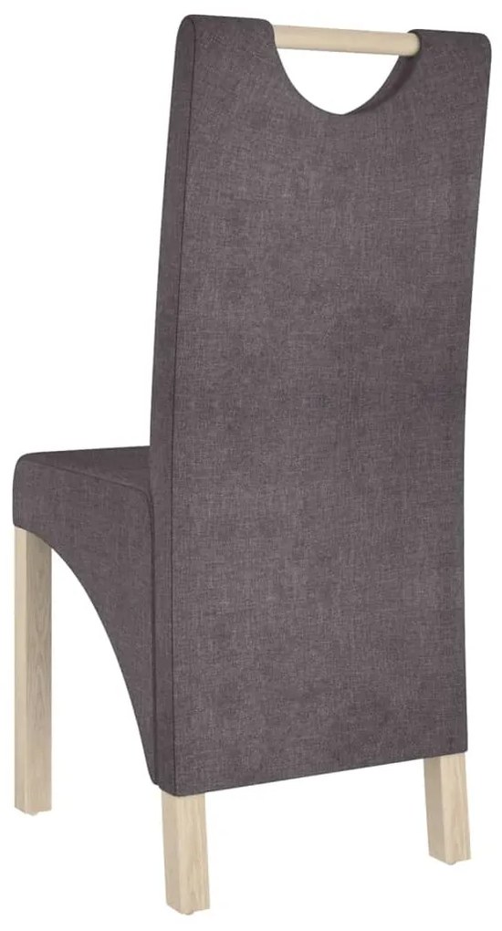 Scaune de masa, 2 buc., gri taupe, material textil 2, Gri taupe, tesatura