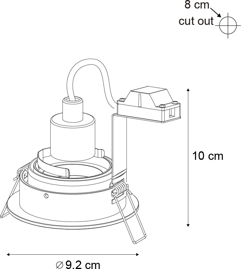 Spot modern integrat, metal gri-antracit, GU10, rotund, 50 mm, orientabil - Chuck
