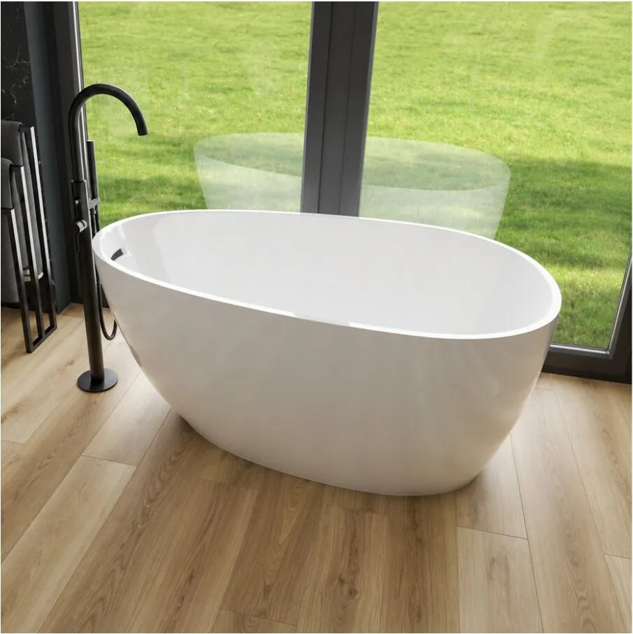 Cada freestanding Rune Hilda acril alb lucios 170x80 cm
