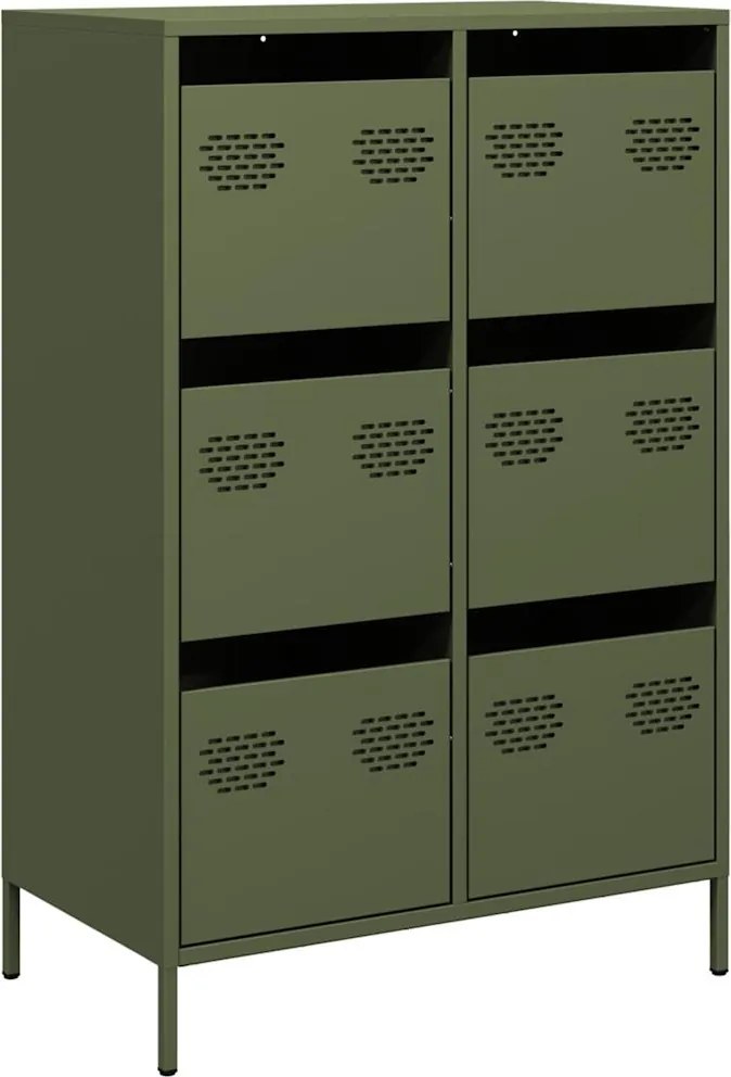 vidaXL Dulap înalt, verde măsliniu, 68x39x101,5 cm, oțel