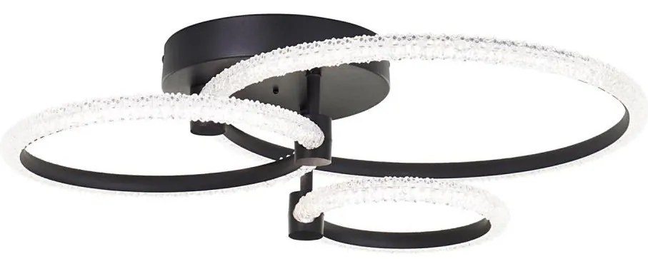 Brilliant AYDIN Plafonieră LED dimabilă, 34W, 230V, neagră + telecomandă