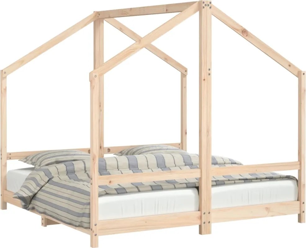 vidaXL Cadru de pat pentru copii, 2x(80x160) cm, lemn masiv de pin
