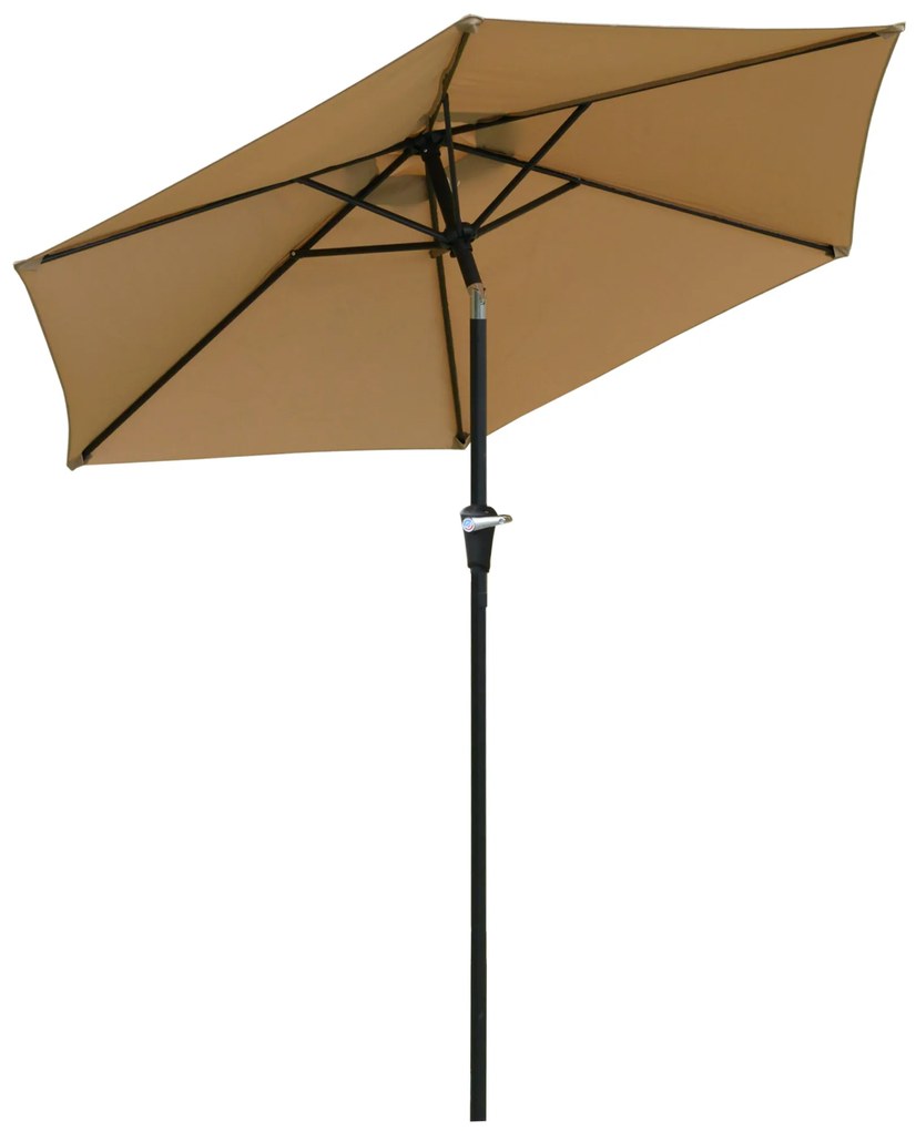 Outsunny Umbrelă de Grădină Înclinabilă, pentru Terasă cu Deschidere cu Manivelă, Kaki, 2.3x2 m | Aosom Romania