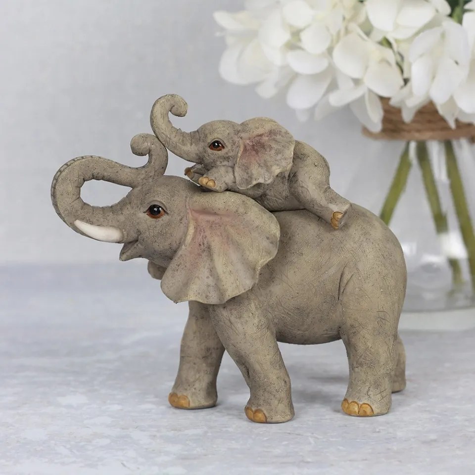 Set statuete Familia de Elefanti - mami si copil