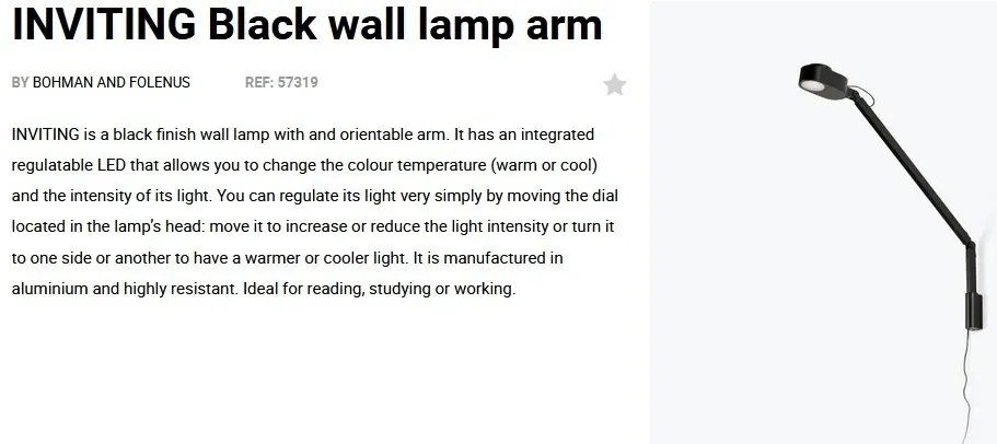 Aplica LED dimabila / Lampa de perete design ultra-modern INVITING neagra
