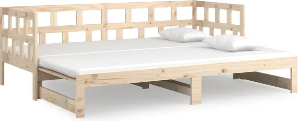 vidaXL Pat extensibil de zi, 2x(80x200) cm, lemn masiv de pin