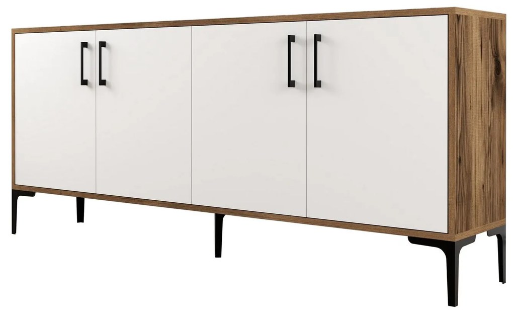 Dulap Kloe (Alb + lemn de nuc). 1088453