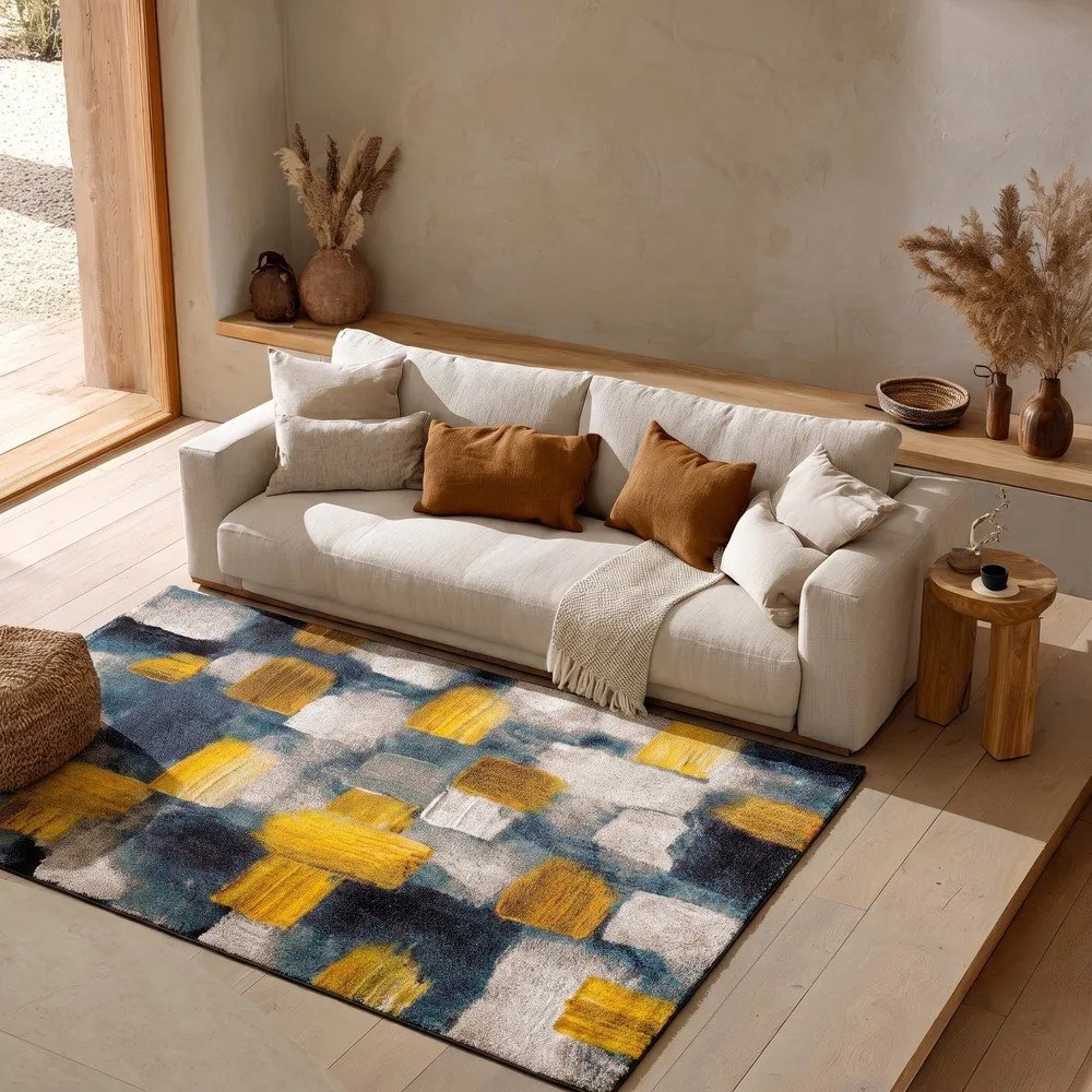 Covor Universal Lienzo, 160 x 230 cm, albastru - galben
