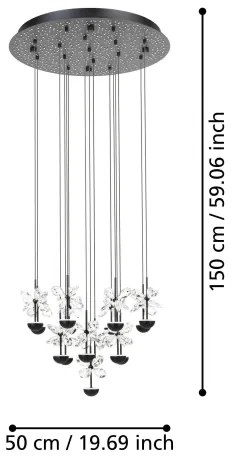Lustră LED dimabilă pe cablu Eglo 390277 PIANOPOLI LED/27W/230V 3000K