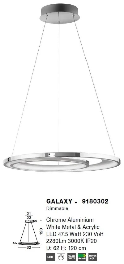 Lustra LED design modern circular GALAXY 47,5W NVL-9180302