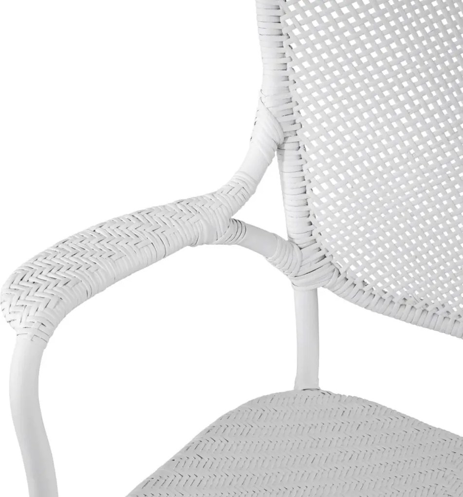 Scaun cu brate din ratan design LUX, Colony alb