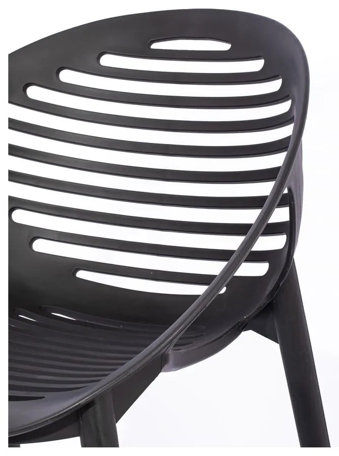 Set mobilier de grădină pentru 4 persoane cu scaune negre Joanna și masă Viking, 90 x 150 cm