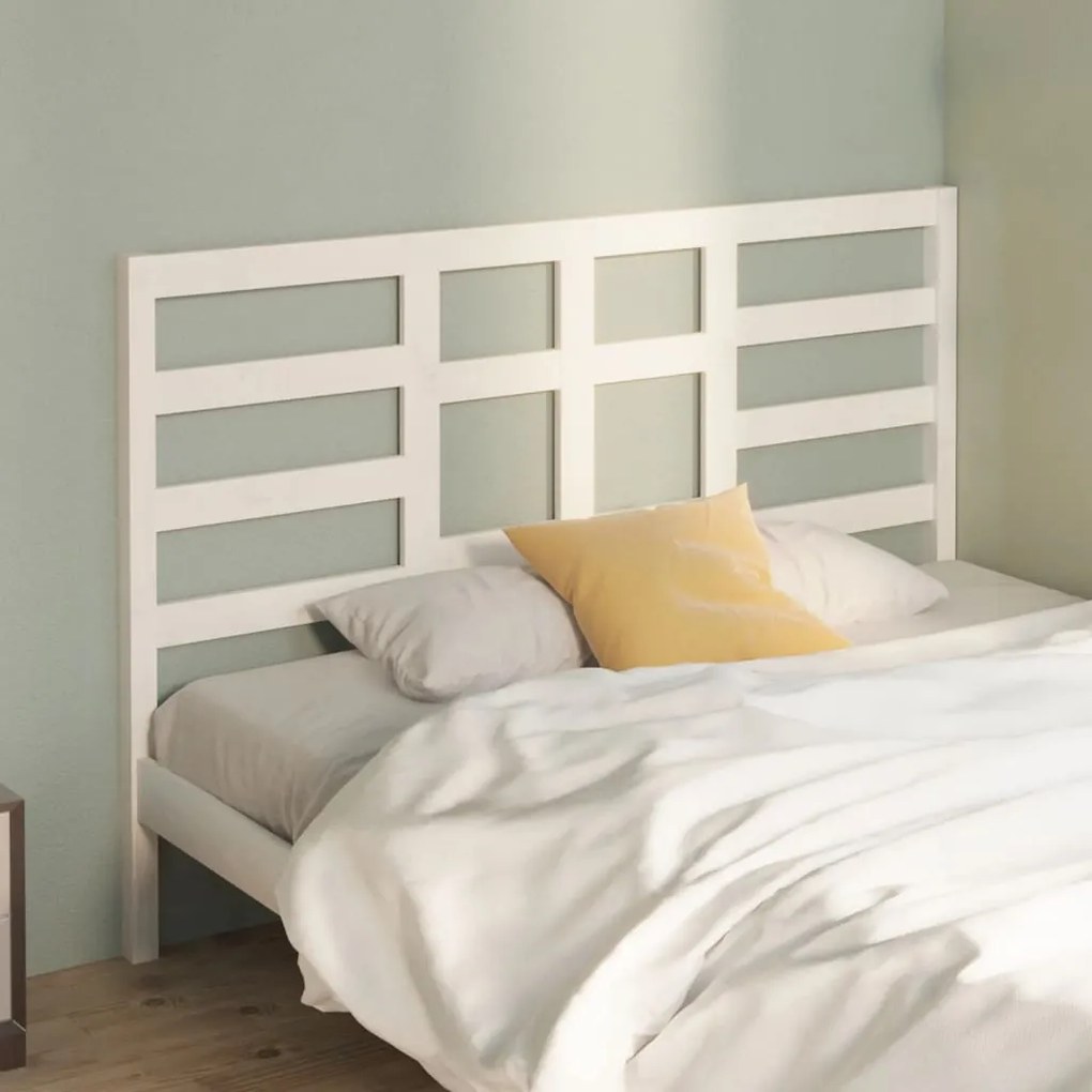 vidaXL Tăblie de pat, alb, 126x4x104 cm, lemn masiv de pin