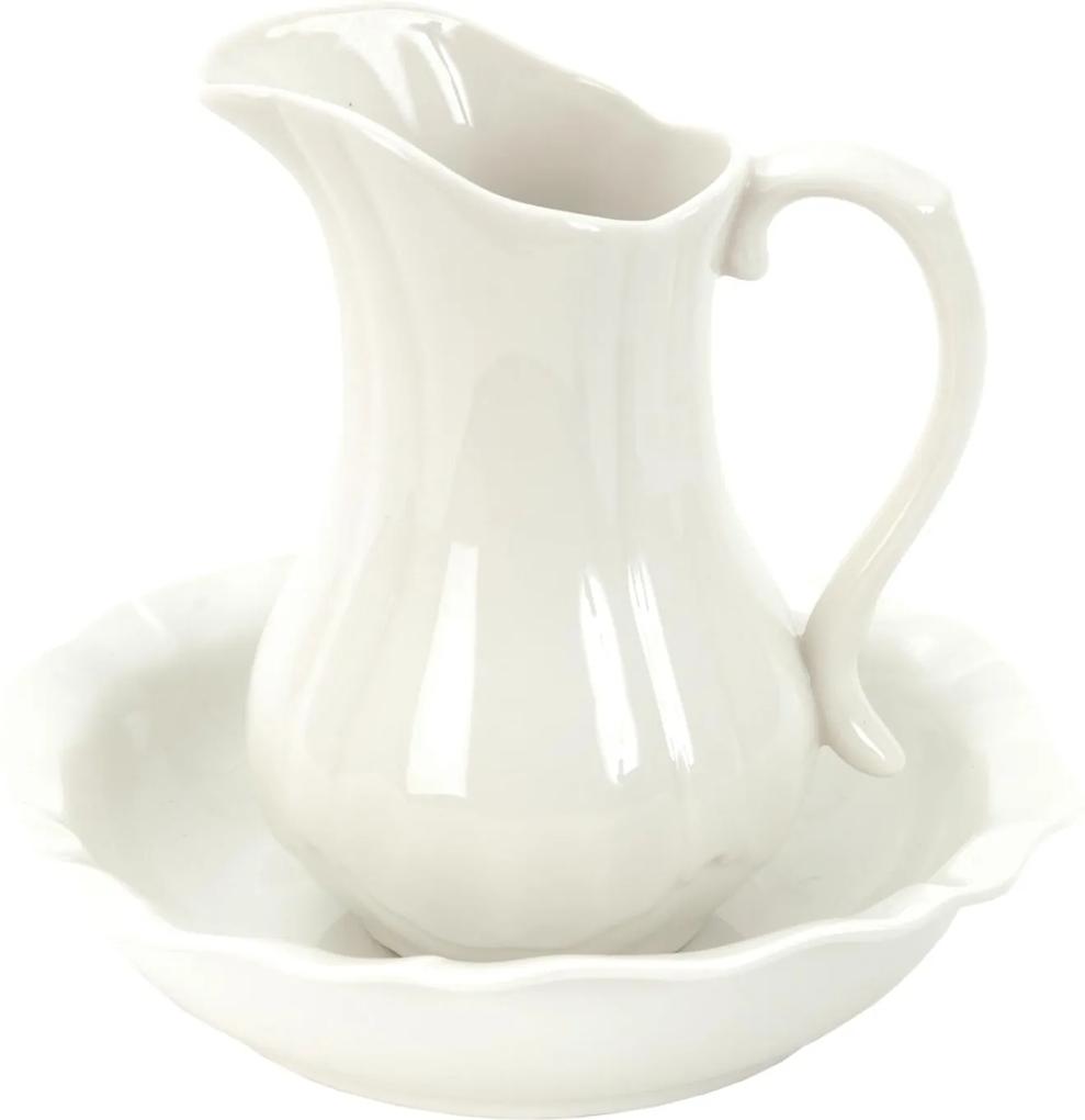 Carafa ceramica alba Elegance Ø 24x5 Ø 13x21 cm