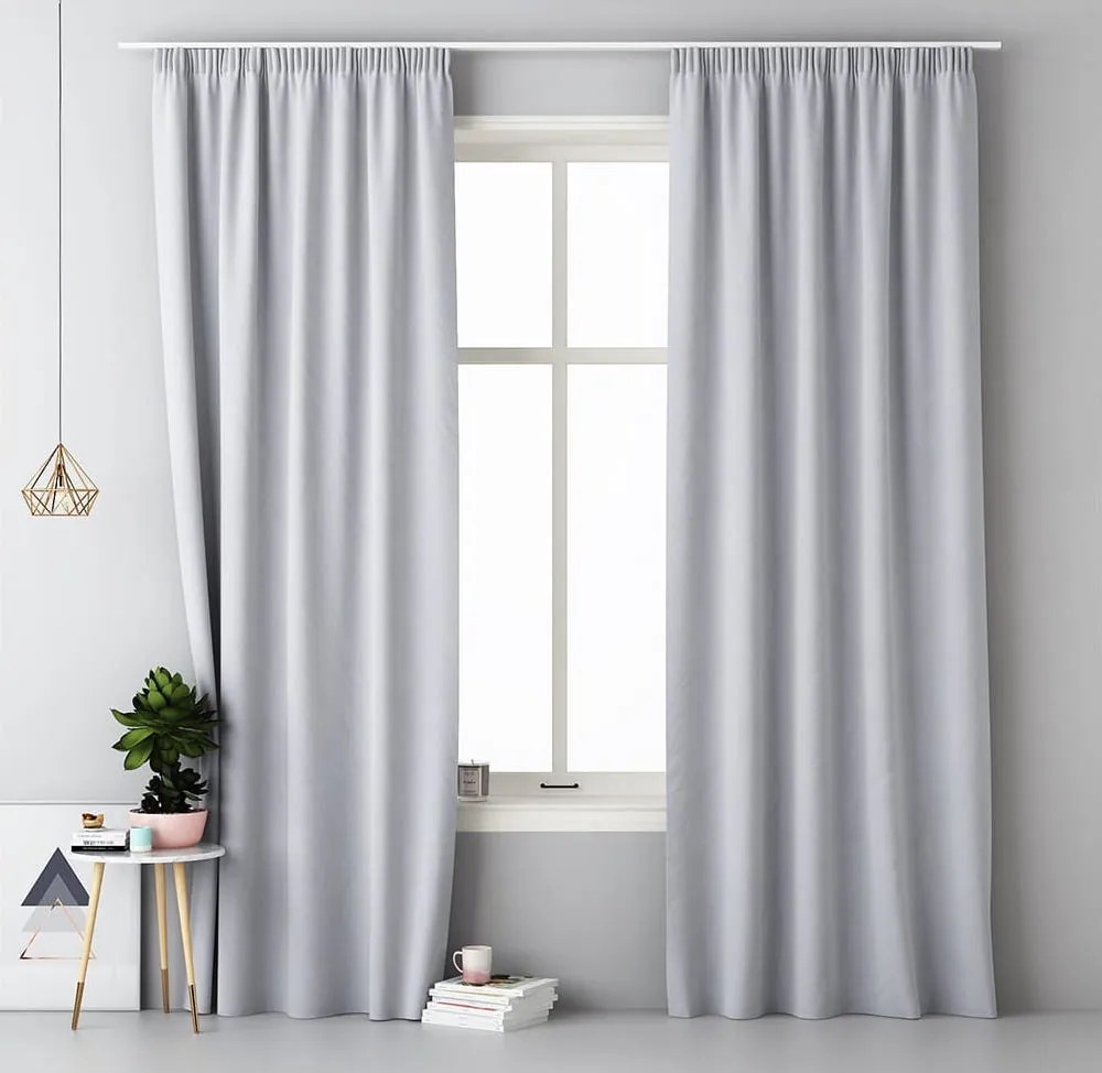 Draperie gata cusută gri deschis pentru dormitor 140 x 250 cm