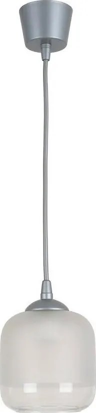 Brilagi - Lustră LED suspendată pe cablu RETRO GLASS 1xE27/60W/230V diam. 14 cm argintiu/alb