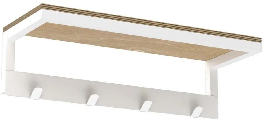 Suport de prosoape de perete cu raft 10x40 cm alb