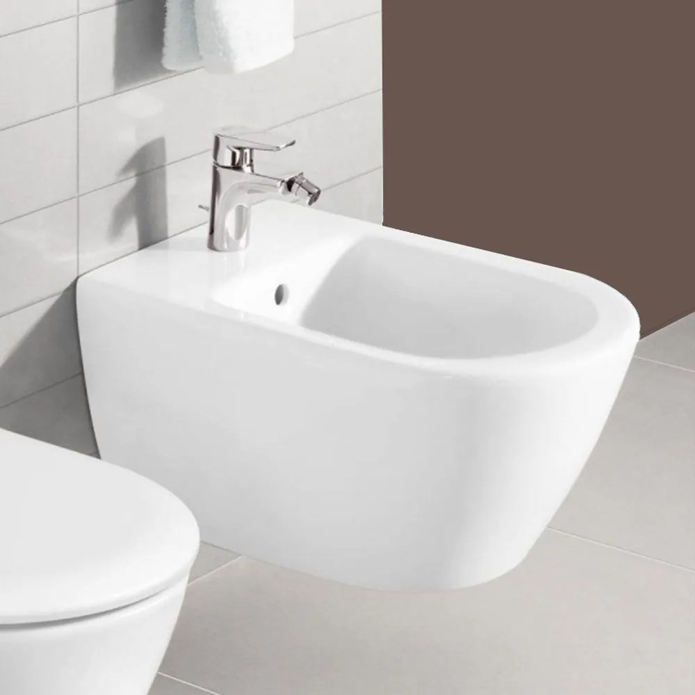 Bideu suspendat cu preaplin, 375x565 mm, alb alpin