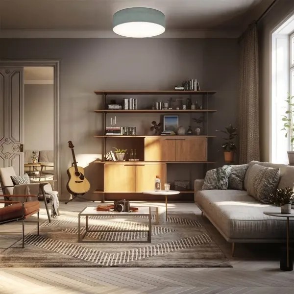 Plafonieră 2xE27/40W/230V, Ø 38 cm, gri