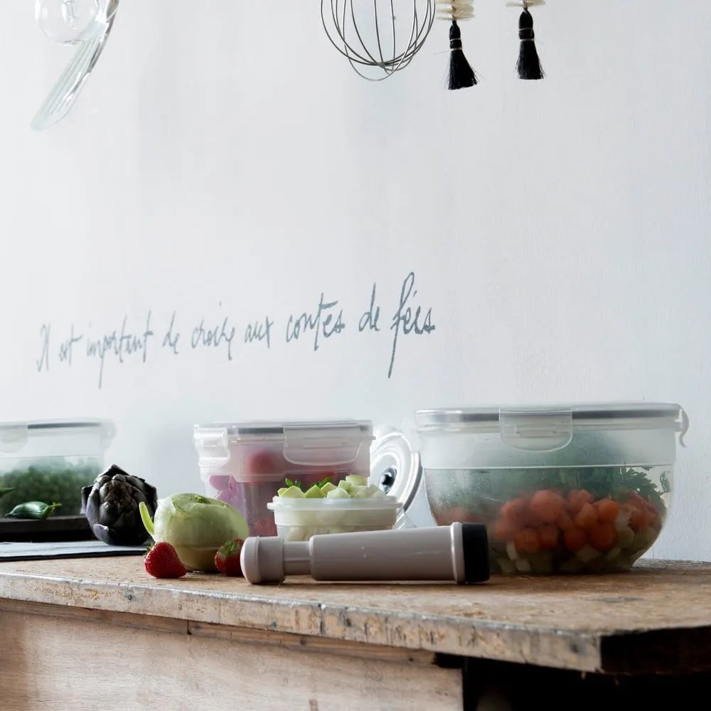 Set 4 recipiente pentru stocare alimente și pompă de vacuum Compactor Food Saver