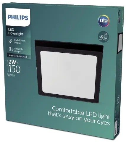 Plafonieră LED MAGNEOS LED/12W/230V 2700K neagră Philips