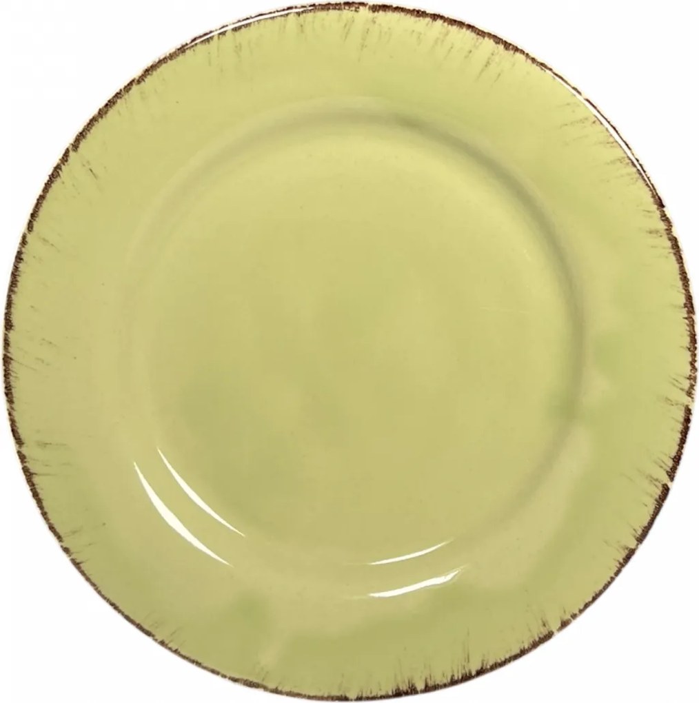 Farfurie Desert Glaze Verde-Lemon 20cm (glazurat manual)