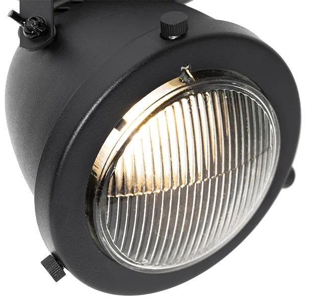 Spotlight industrial negru, oblong, reglabil, 3 lumini - Emado