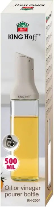 Sticla pentru sosuri Kinghoff KH 2004, 500 ml, Cu dozator, Inchidere etansa, Bej