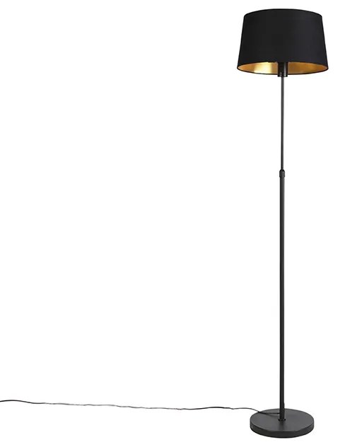 Lampă de podea neagră cu abajur negru 35 cm reglabil - Parte